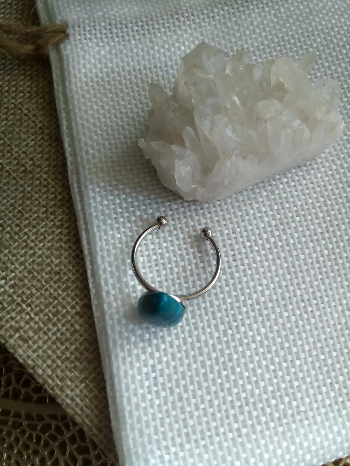 Anillo de lágrima de apatita azul – photo 2